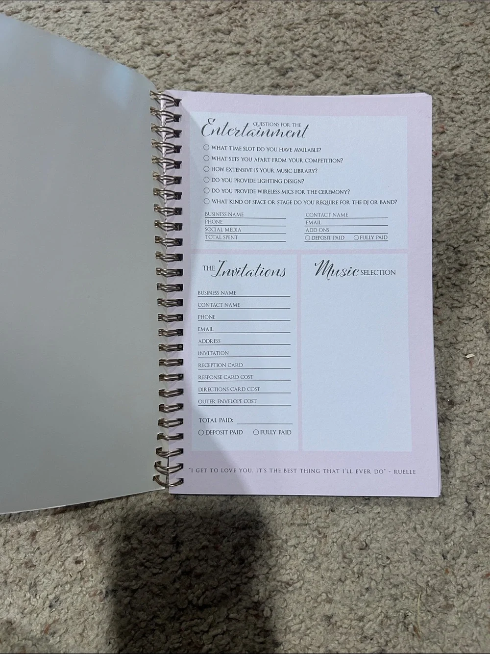 Happily Ever After Planning Notebook - Blush Pink
